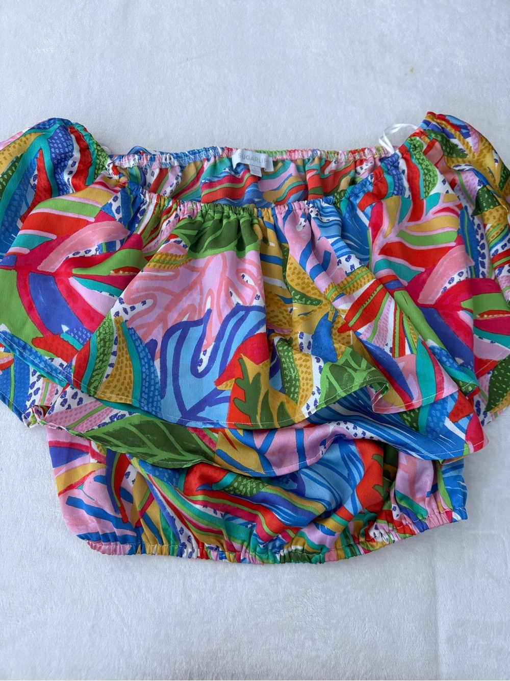 Sugar Lips New Guinea Charmer One Shoulder Ruffle Top Size Large E76